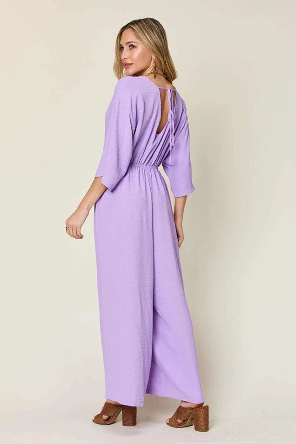 Chic surplice wide leg jumpsuit - Love Salve